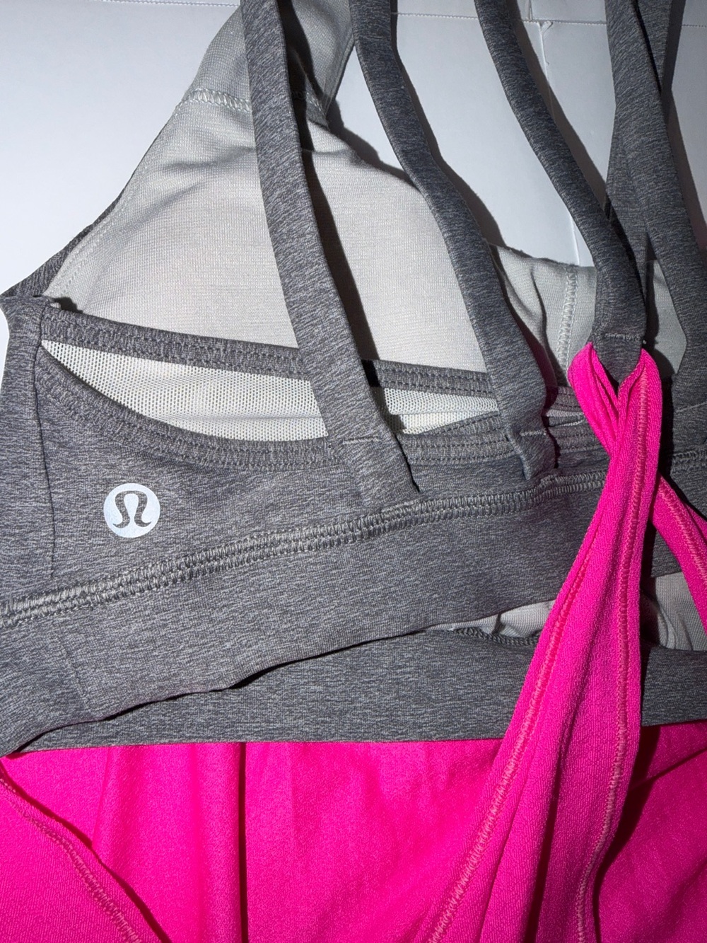 Lululemon Bright Pink Athletic Tank with Grey Strappy Back - Picture 3 of 7